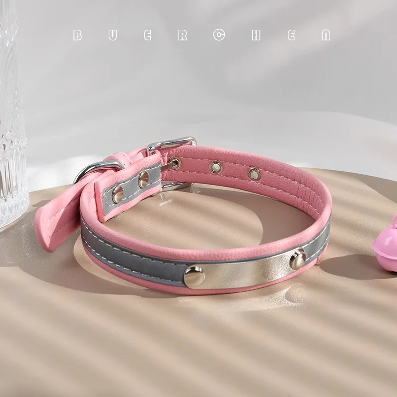 Spersonalizowana obroża dla psa z grawerowaniem, skórzana obroża PU z darmowym grawerowaniem, identyfikator z imieniem dla małych, średnich i dużych psów.
