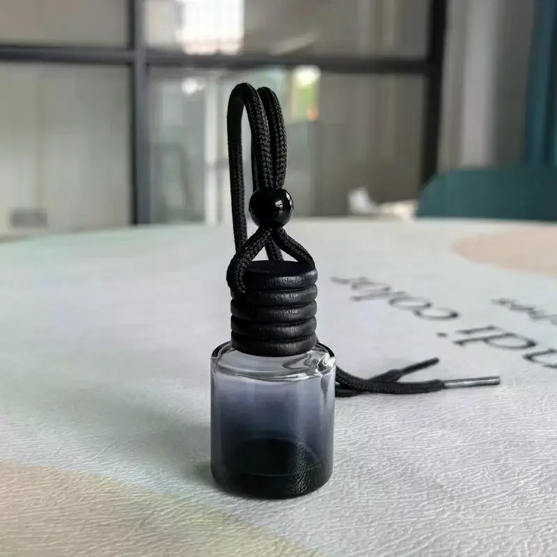 1Pcs Black Cap Dyed Cylinder Empty Bottle Car Essential Oil Diffuser Fragrance Air Freshener Scent Perfume Bottle Ornament