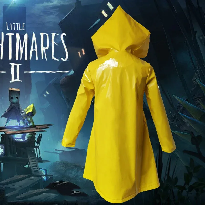 

Костюм для косплея Little Nightmares Six, желтый плащ, куртка, страшные костюмы на Хэллоуин, одежда для игр ужасов, карнавальное представление