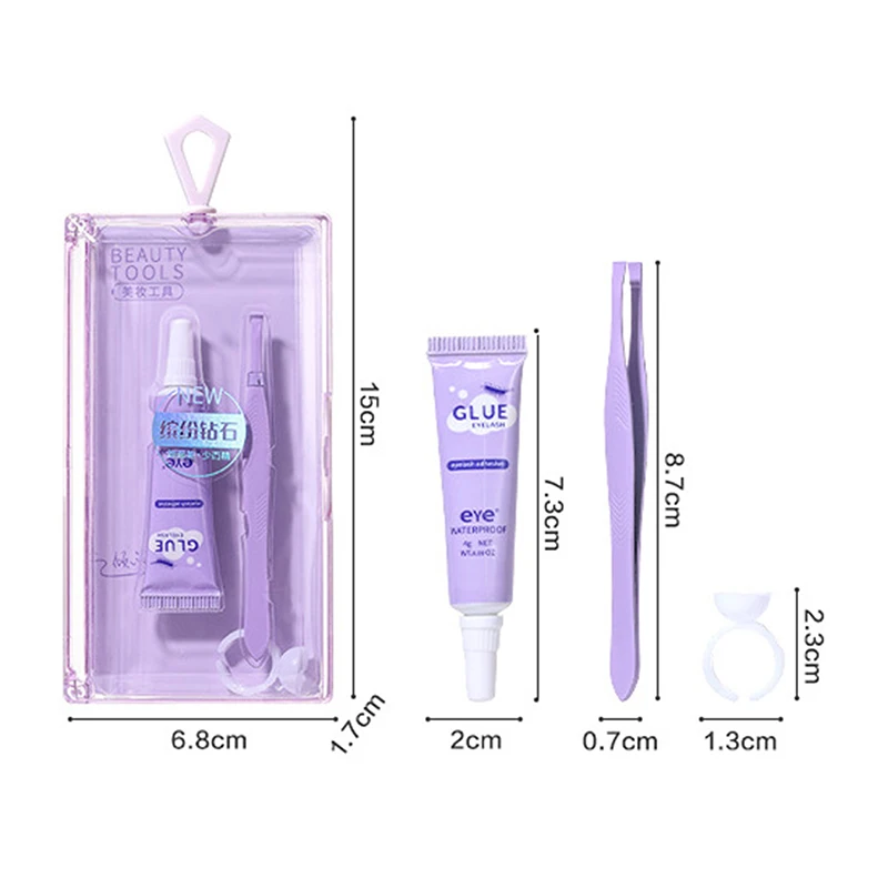 Colla per ciglia con pinzette Set impermeabile ad asciugatura rapida autoadesiva non irritante Colla per extension ciglia Occhi Trucco cosmetico