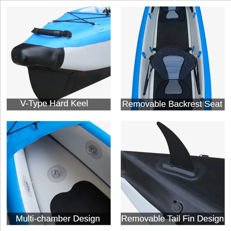 Factory Customized Fishing Wholesale PVC Boat Tandem Kayak Double Sea Kayak