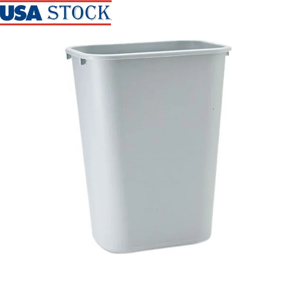 

Коммерческая мягкая формованная пластиковая мусорная корзина 10,25 галлона, прямоугольный дизайн, прочная качающаяся крышка, легко чистящаяся офисная домашняя одежда