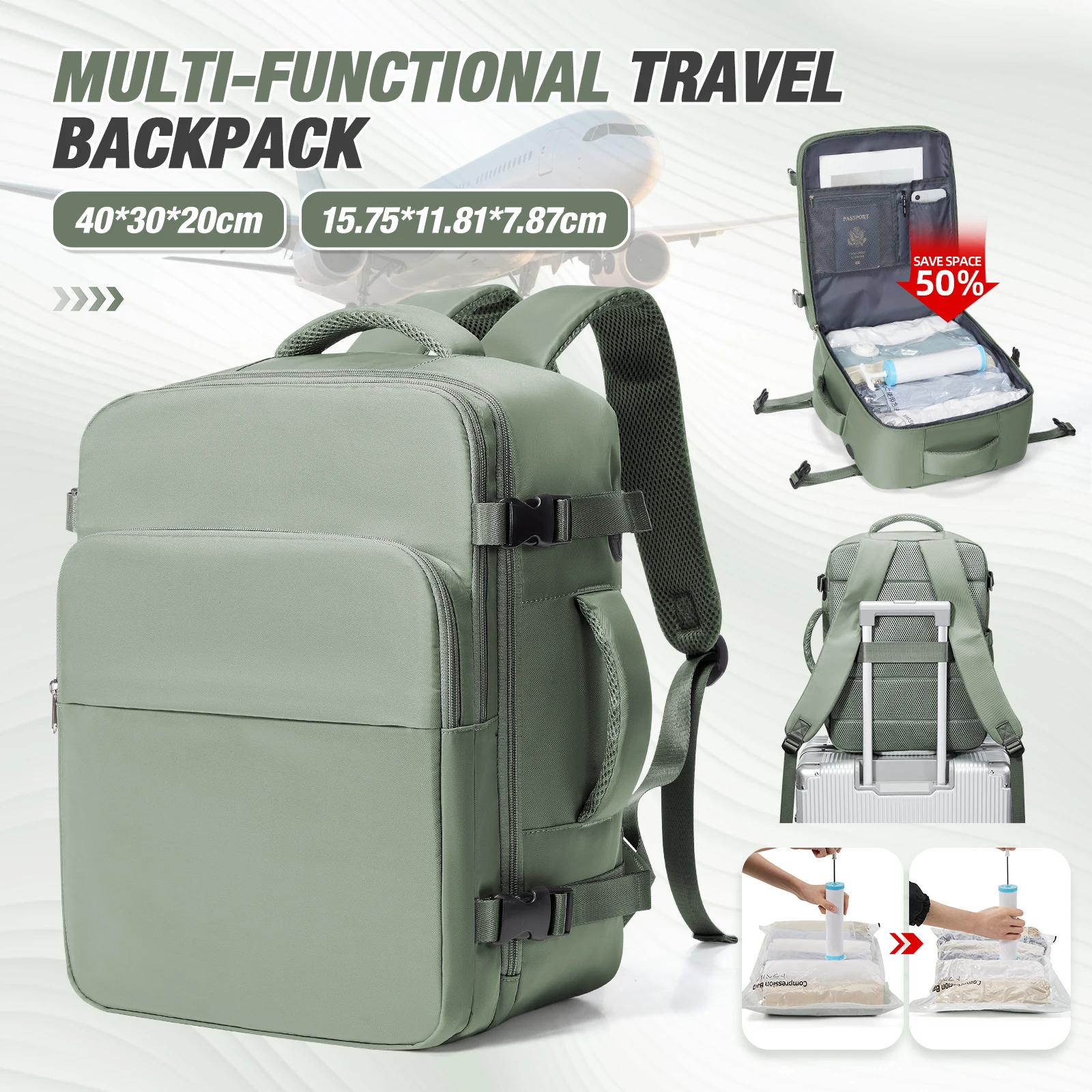 

Вакуумная сумка для хранения, портативный рюкзак Ryanair Cabin Max 40x30x20, багаж, мужской рюкзак, большая вместительная сумка для фотоаппарата с несколькими карманами