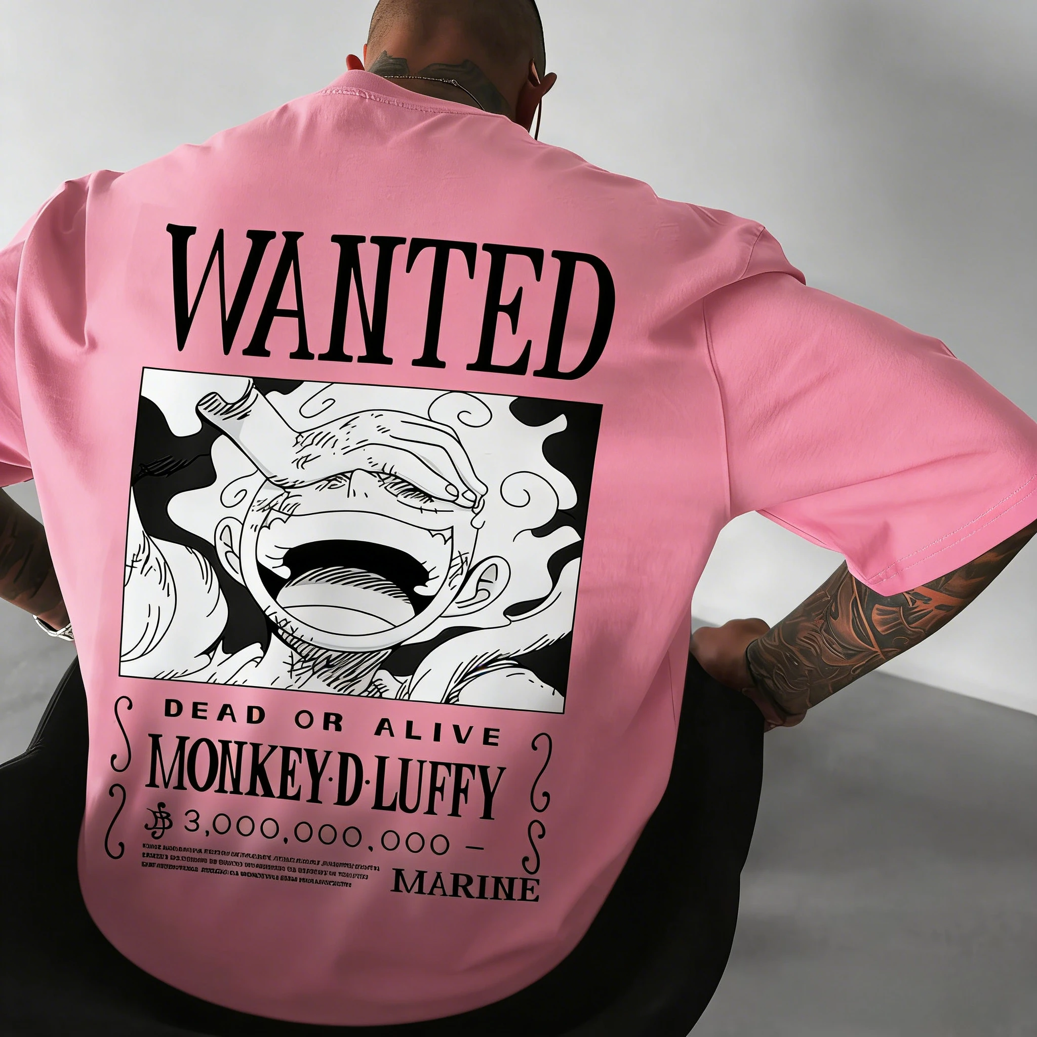 ONE PIECE Anime Luffy GEAR 5 Printed Cotton T-shirt Men's and Women's Summer New Street Hip Hop Loose Casual Parent Child Top