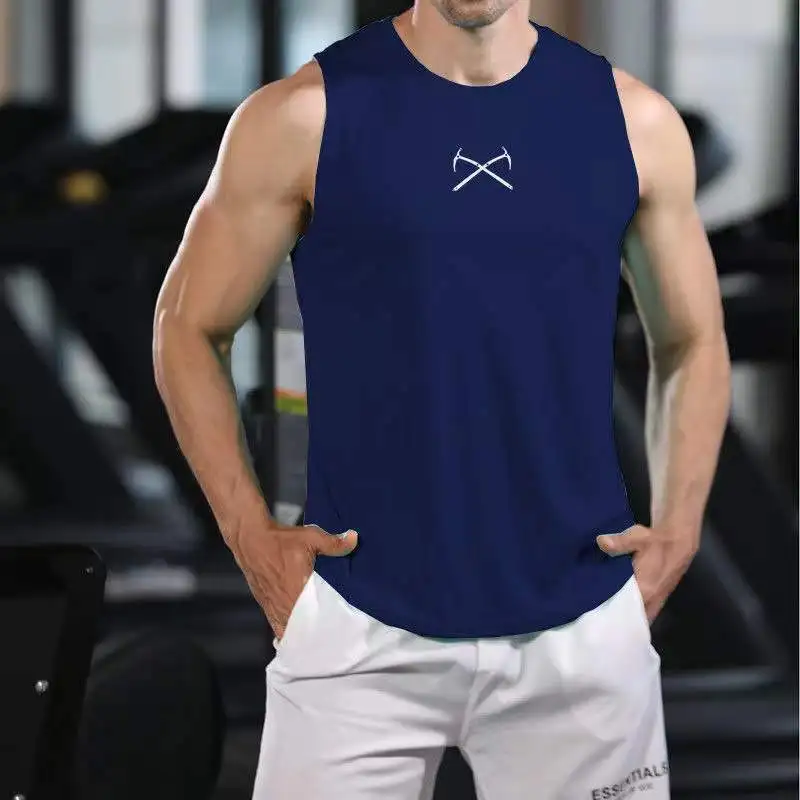 Men's Quick Dry Sports Tank Top Sleeveless Gym Training Shirt Moisture Wicking Bodybuilding Running Tee Summer Streetwear