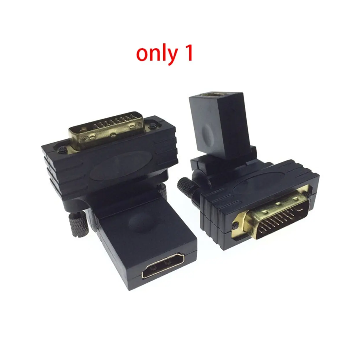 AA80 Audio Video Adapter 1080p DVI Male to -Compatible Female 360 Degree Rotating Swivel for HDTV Video Card