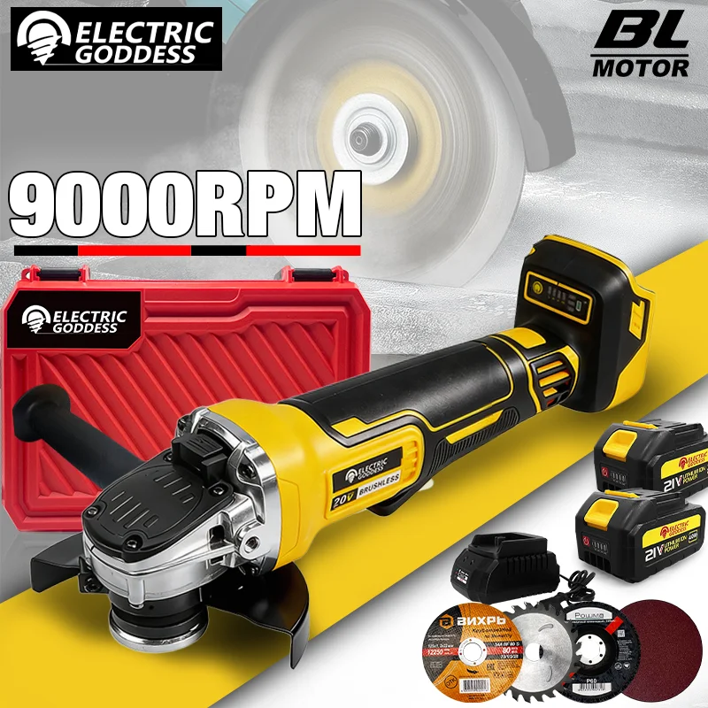 

Electric Goddess DCG406 125MM Brushless Electric Angle Grinder Metal/Wood Cutting Polishing Tool ﻿For Makita 18V Battery Pin ﻿