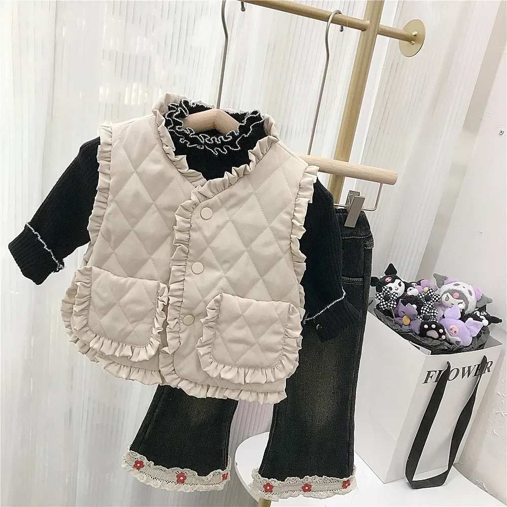 GlaKorea-Manteau en coton pour enfants, réinitialisation pour enfants, Vêtements pour filles, Solide, Tide, Simple, Mode, Hiver, 2024