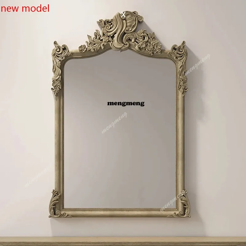 

H134 European retro vanity vanity mirror French toilet bathroom mirror porch decorative mirror