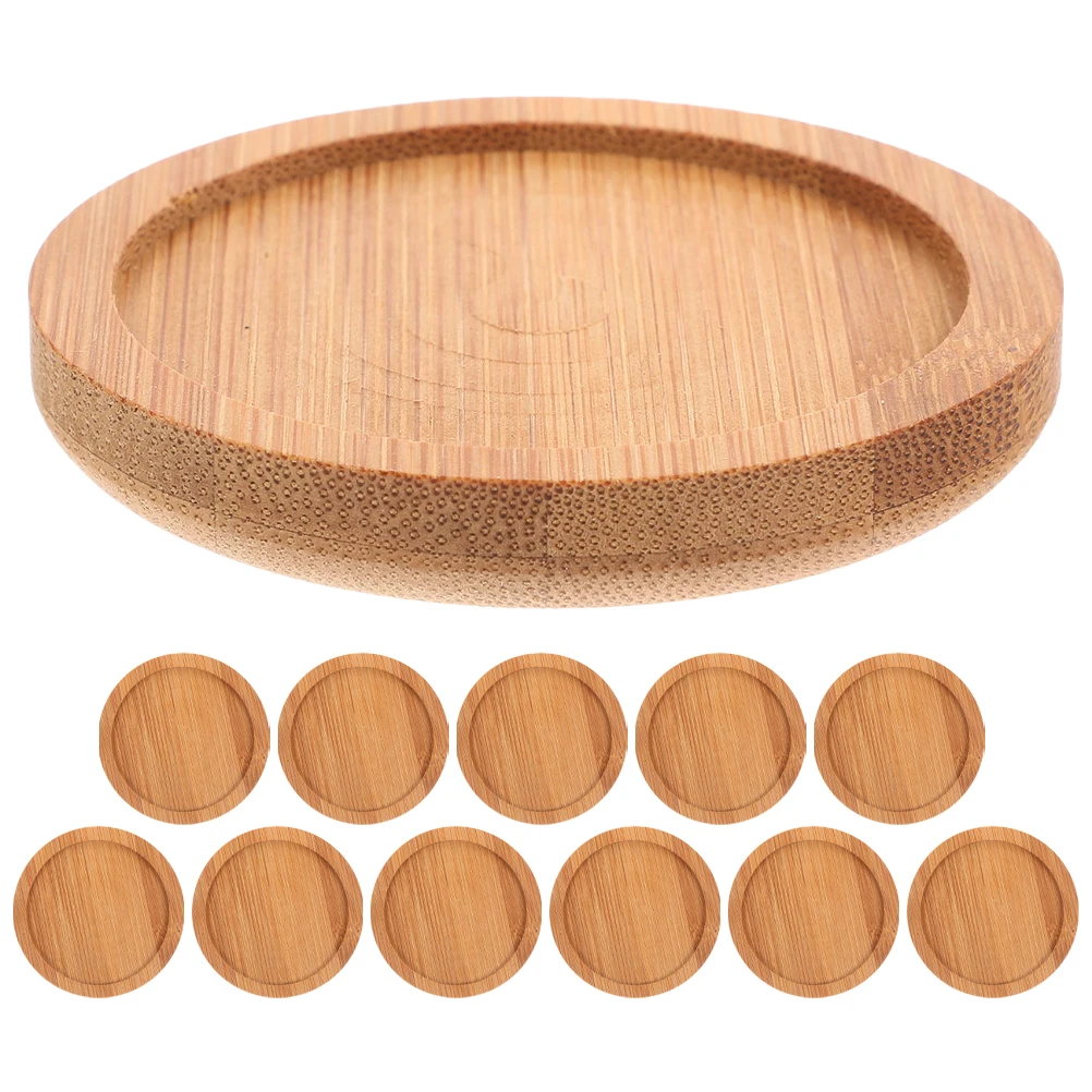

12Pcs Bamboo Coasters Round Insulated Cup Pads Tea Ceremony Reusable Table Drink Mats Coffee Accessories