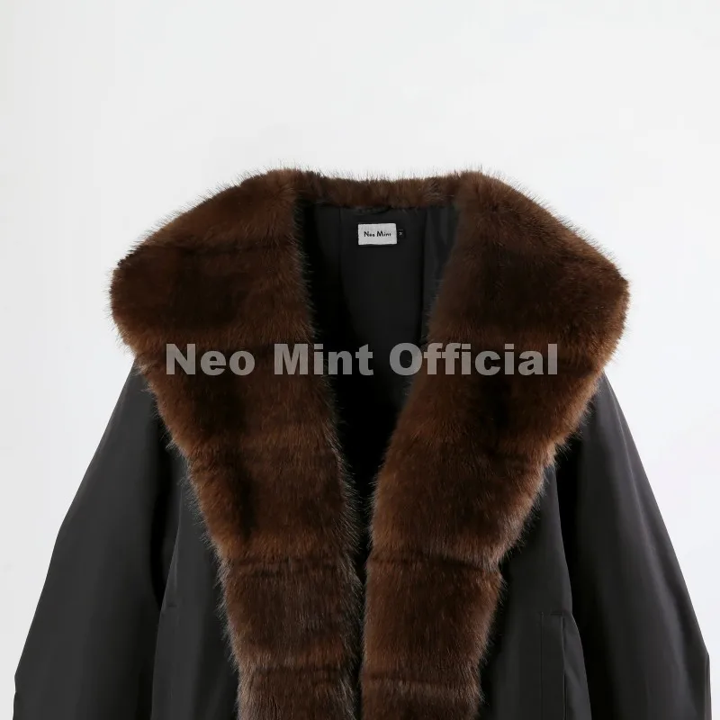 Neo Mint 2026 Winter Luxury Fur Collar Puffer Parka Jacket Women Warm Padded Quilted Coat Iconic Fashion Girls Outerwears