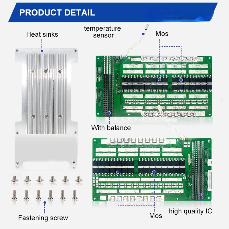 China 30s 96v lifepo4 bms 200A lithium ion  bms circuit board with balancer smart bms for energy storage or golf cart