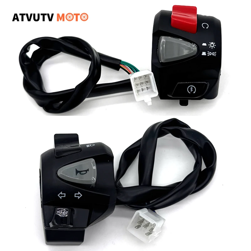 Interruptor de controle para guidão de motocicleta, 7/8 ", 22mm, buzina, farol, sinal de seta, botão de luz de neblina para moto honda pcx