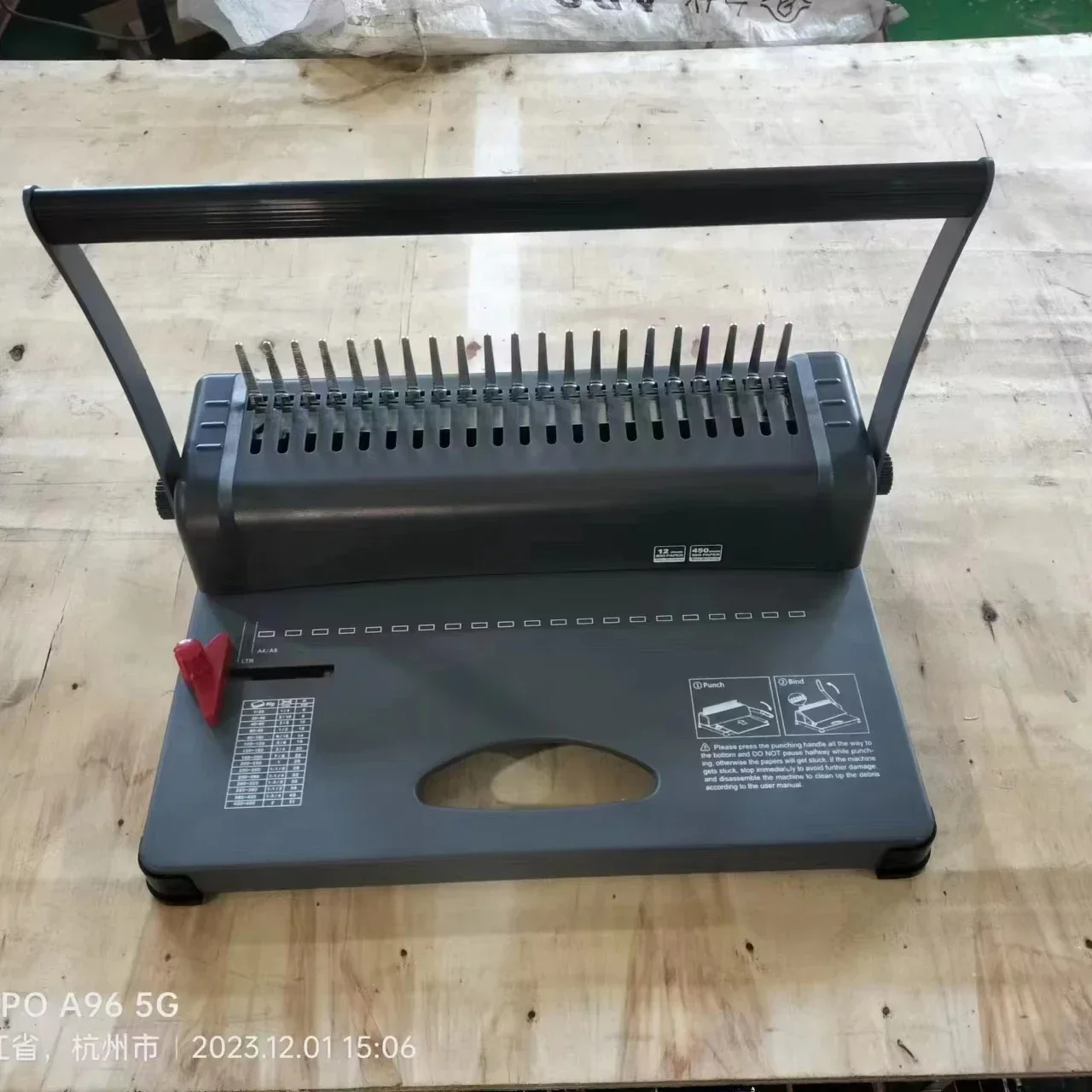 

#For For Manufacturer CB12 Manual A4 Puncher 21 Holes Comb Book Binder Rubber Ring Binding Machine for Office Use&