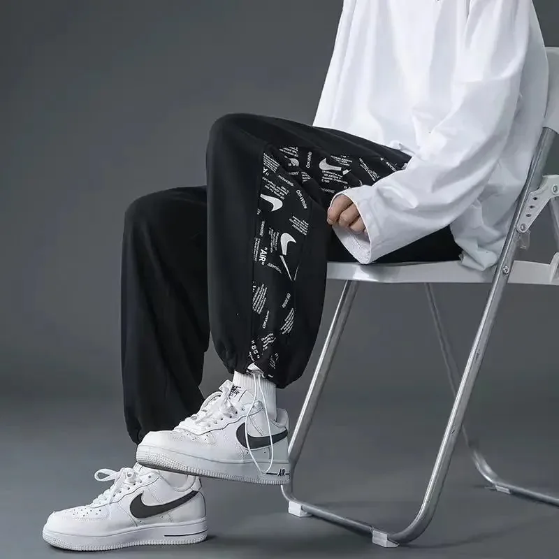 Pants Men\'s Spring Summer Autumn Brushed New Korean Style Trendy Loose Versatile Ankle-Banded Pants Exercise Casual Pants