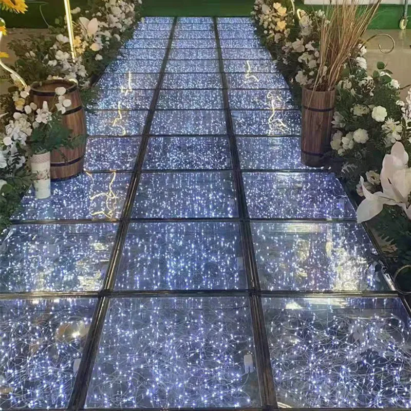 

Upscale Wedding Decoration Road Cited Star Avenue Stage Filament Glass Luminous Flooring T Station Walk Show Props