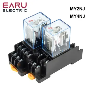 5A MY2NJ MY4NJ Reléová cívka Obecné DPDT Mikro Mini Elektromagnetický Reléový Spínač s Objímkou LED AC 110V 220V DC 12V 24V 10 nejlepší prodej Reléový spínač 220V - №3