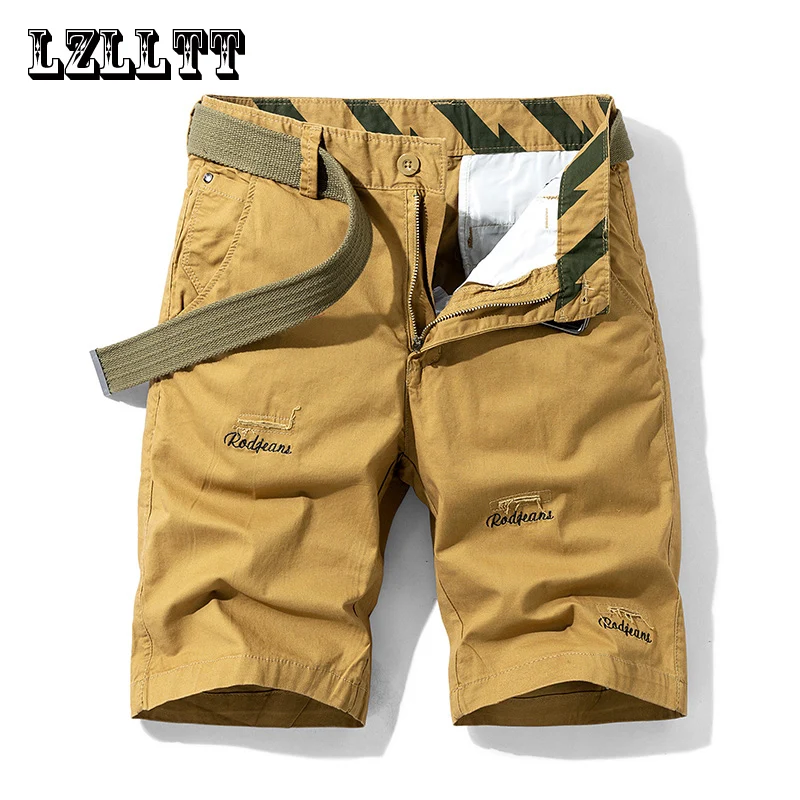 Nuevos pantalones cortos Cargo de algodón de verano para hombre, Bermudas a la moda para hombre, pantalones cortos para correr en la playa, pantalones cortos tácticos informales para hombre, triangulación de envíos