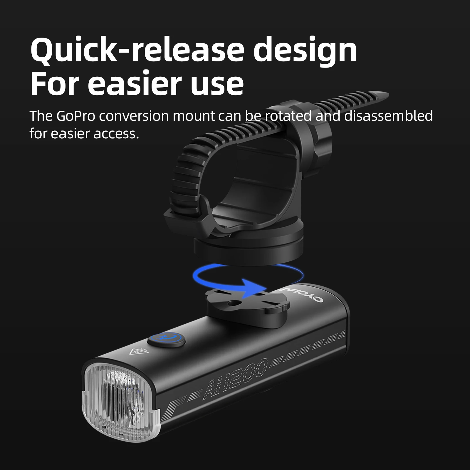 

CYCLAMI 1200 люмен велосипедная фара с передним креплением под креплением Предупреждающий мигающий свет фонарик подходит для дорожного горного велосипеда