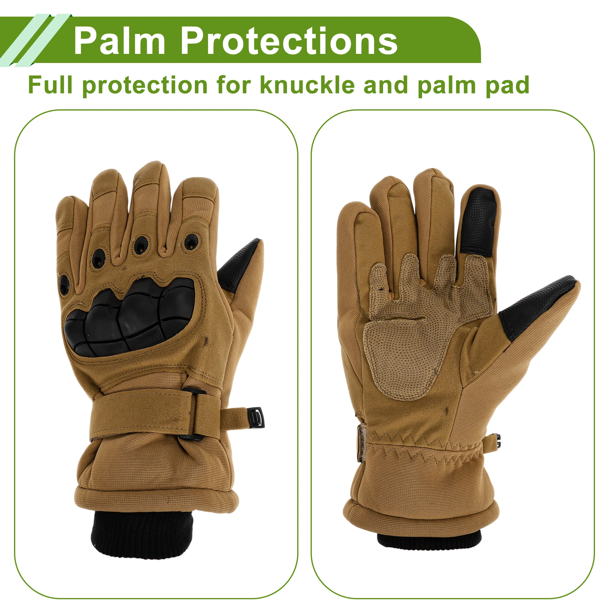 

X Autohaux Full Finger Cycling Gloves Motorcycle Gloves for Climbing Motorcycling Cycling Polyester Khaki