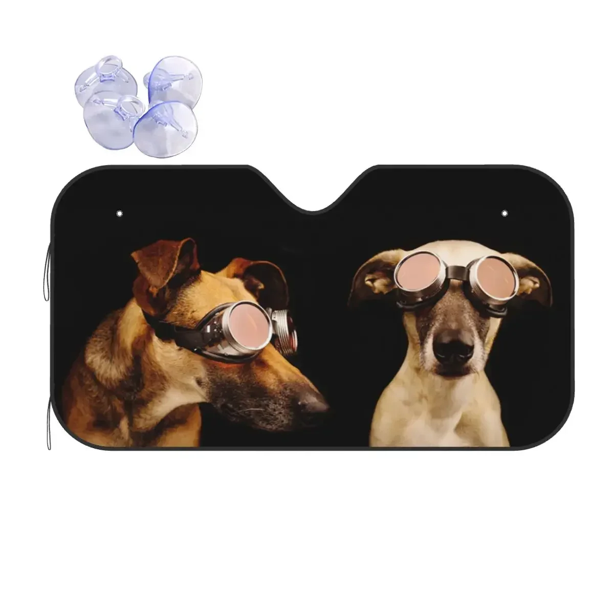 

Собака борзая, забавное лобовое стекло Sunsha 70x130 см, фольга для животных, солнцезащитный козырек, защита от солнца