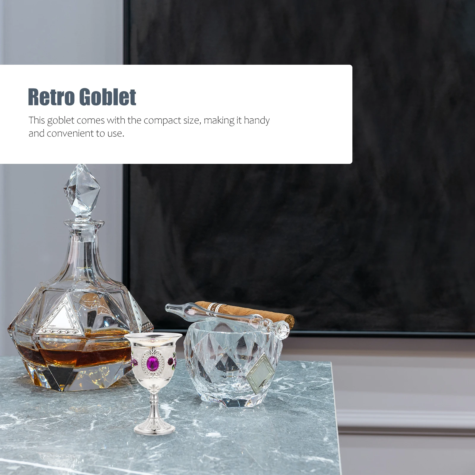 

Small Goblet Exquisite Decors European Style Cup Handy Convenient Wine Whiskey Cocktail Home Evening Enjoyment