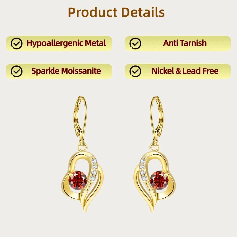 

Ювелирные изделия LAMVOICE для женщин/серьги с 2-каратным муассанитом, гипоаллергенные серьги-крючки, рождественский подарок для ювелирных изделий высокого качества