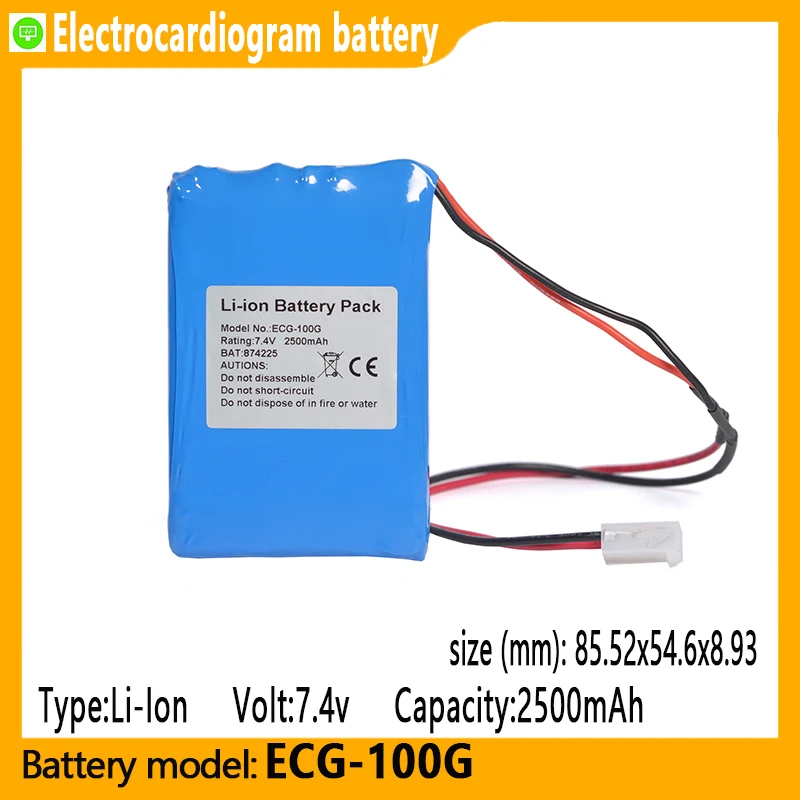 

ECG-100G capacity 2500mAh 7.4V li-ion battery, suitable for CONTEC ECG-100G and electrocardiographs