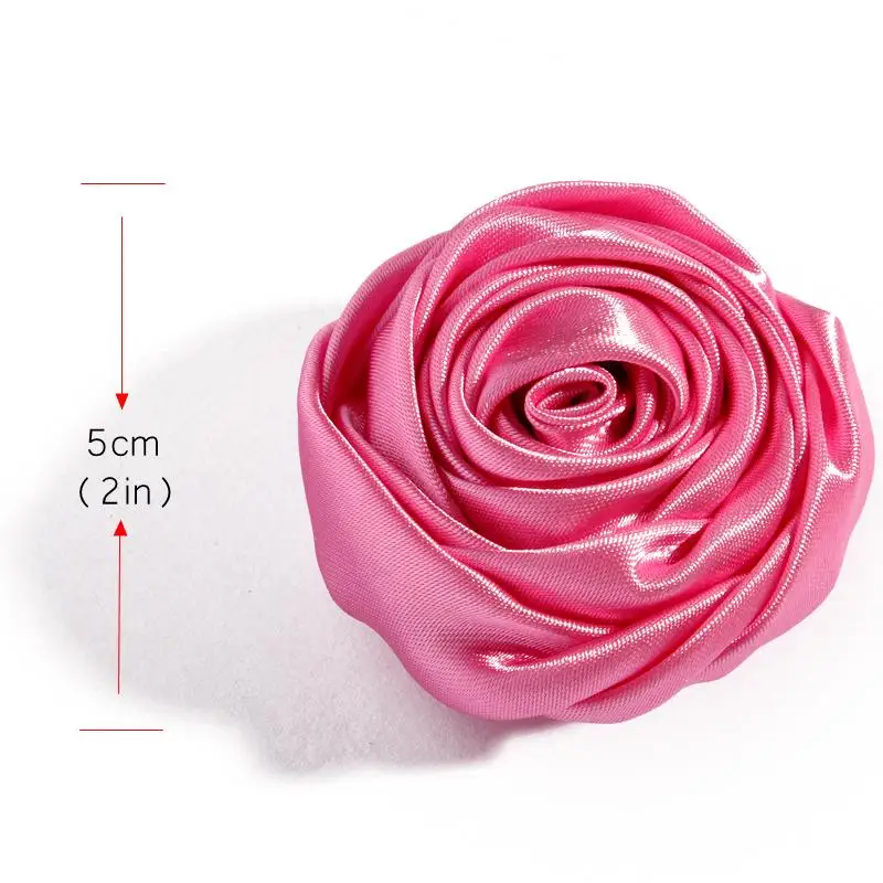 10pcs/lot 4.5CM 20Colors Novelty Artificial Soft Satins Ribbon Rolled Rose Fabric Artificial Flowers For Wedding Decoration