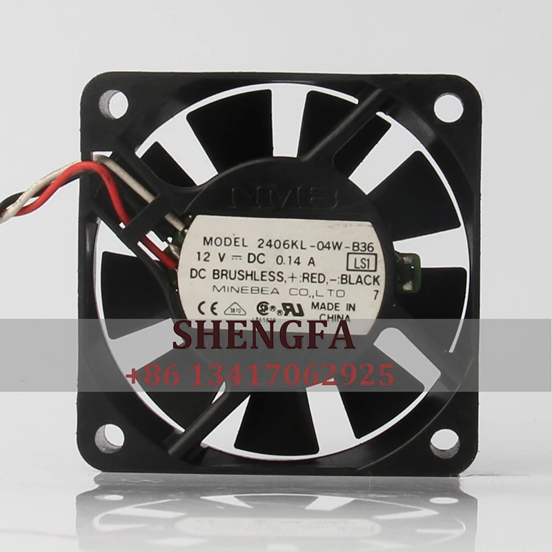 NMB 2406KL-04W-B36 Case Fan DC12V 0.14A  60x60x15mm 6CM 6015 Inverter Ventilation Centrifugal Exhaust Blower Cooling Fan