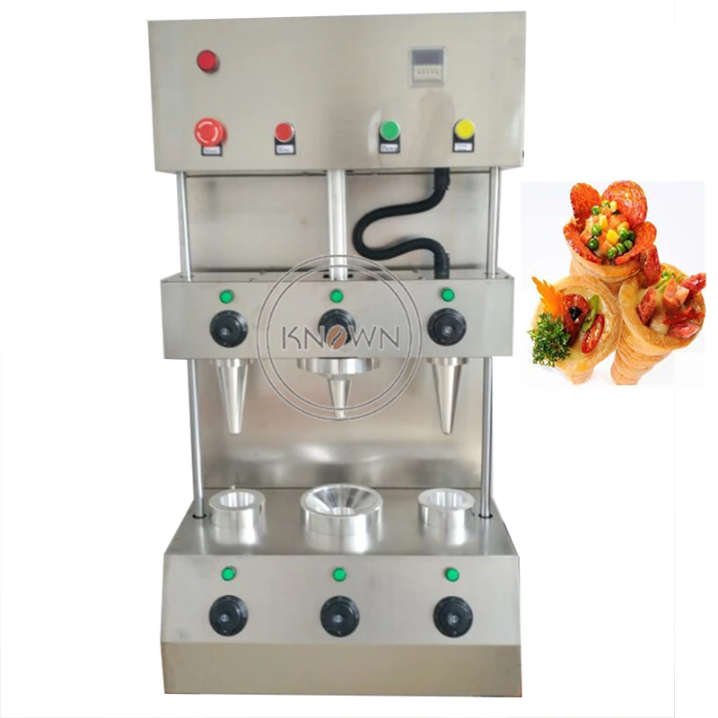 Custimized commerical suitable for food shop italy pizza cone machine picture moulding machine