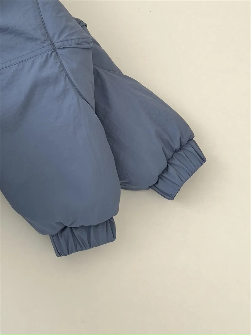 Veste matelassurera en coton avec col montant et fermeture éclair pour femme, manteau chaud unique, manches longues, bleu, lancé par la chute, le plus récent, en stock