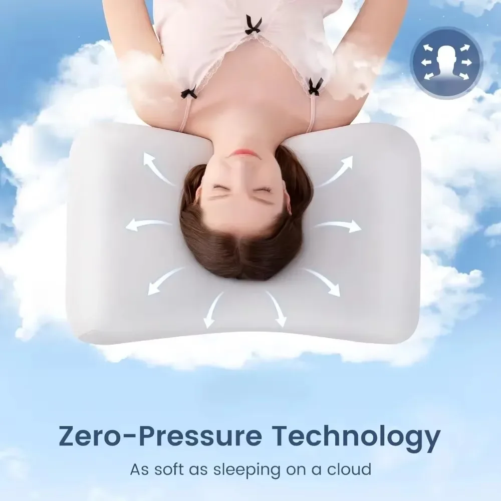 Cervical pillow, an ergonomic cervical pillow that relieves neck pain in people who are lying on their sides and on their backs