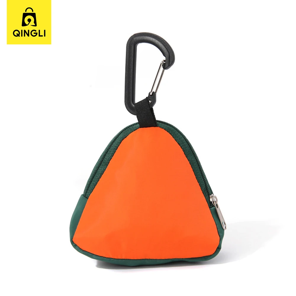 Monedero de monstruo de dibujos animados para hombres y mujeres, Mini billetera de tela impermeable para exteriores, bolso de llave de coche triangular, llavero colgante, nuevo