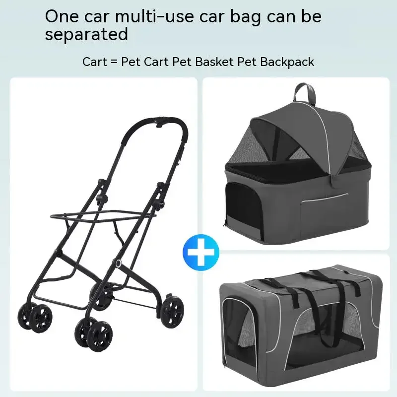 High Quality Pet Travel Outdoors Type Foldable Double Twin Pet Stroller for Dogs and Cats