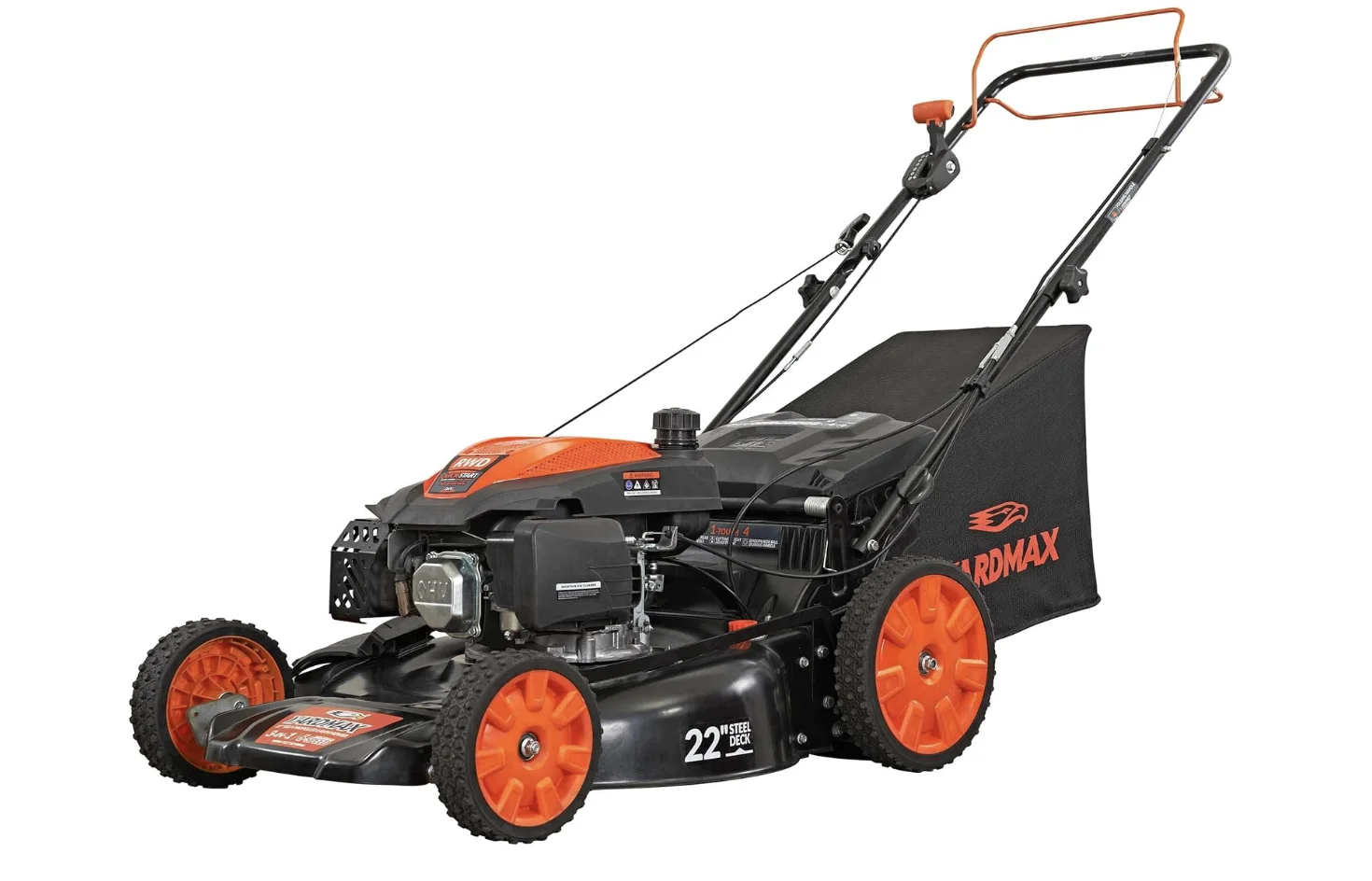 22 in. 201cc Select PACE 6 Speed CVT High Wheel RWD 3-in-1 Gas Walk Behind Self Propelled Lawn Mower, Black