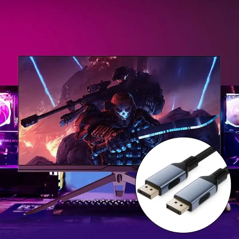 L41F DisplayPort Cable with 16K Capabilities, 80Gbps, Ensures 8K@240Hz and 4K@240Hz for Gamers and Designers