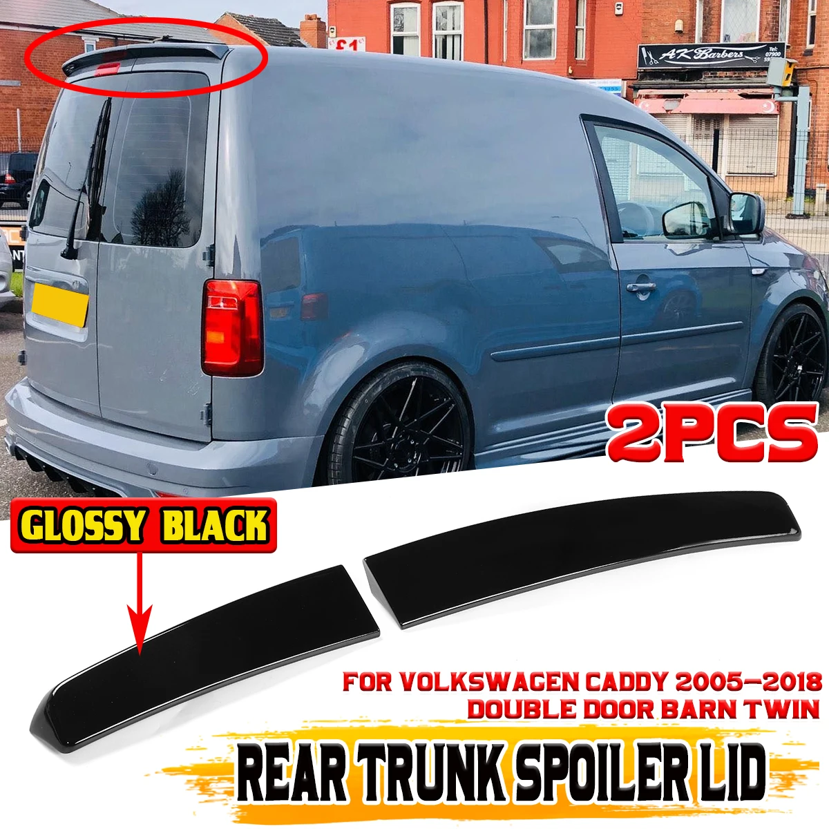 2 Stuks Auto Kofferbak Spoiler Wing Boot Lip Spoiler Extension Wing Voor Volkswagen Voor Vw Voor Caddy 2005-2018 Dubbele Deur Schuur Twin