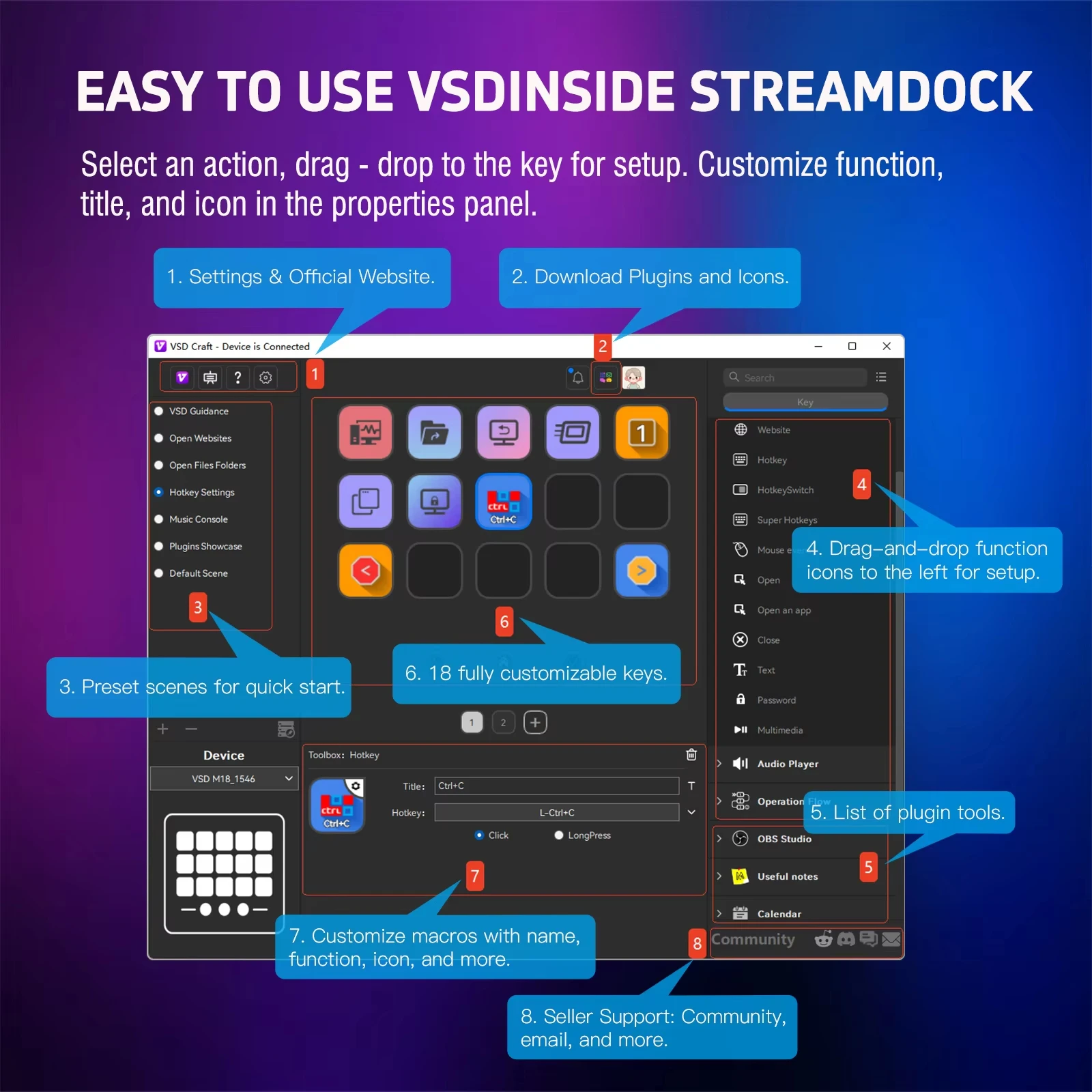 حار Mirabox Mbox M18 V3 Streamdeck لوحة المفاتيح البصرية سريعة Obs البث المباشر وحدة التحكم لوحة المفاتيح الديناميكية تخصيص ملحقات الكمبيوتر هدية
