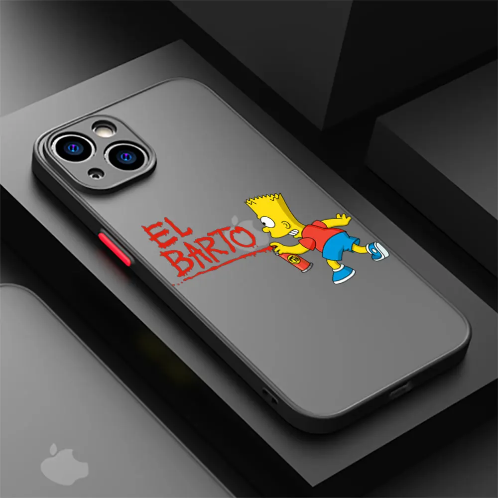 Disney J.Simpson Family Bart phone cases For Apple iPhone 11 SE 8 14 12 Pro 15 7 Plus 13 Mini XS Max XR Luxury Matte Back Cover