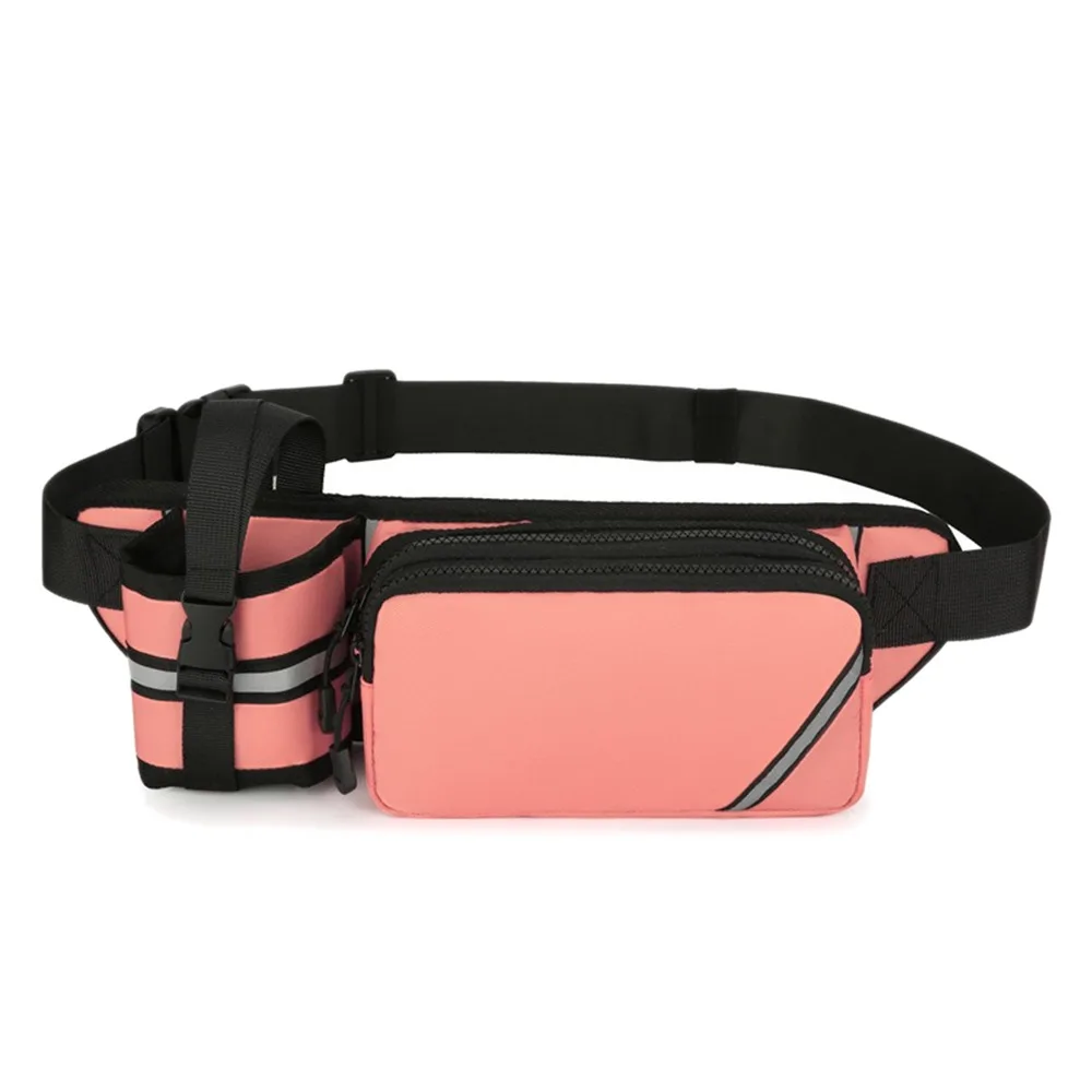 

Нейлоновая сумка для бега и пешего туризма с держателем для бутылки с водой, регулируемая нагрудная сумка для женщин и мужчин, водонепроницаемая светоотражающая пряжка для ремня