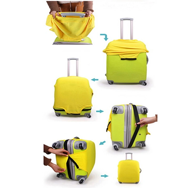 Solid Color Travel Suitcase Dust Cover Luggage Protective Cover For Luggage Trolley Case Dust Cover Travel Accessories