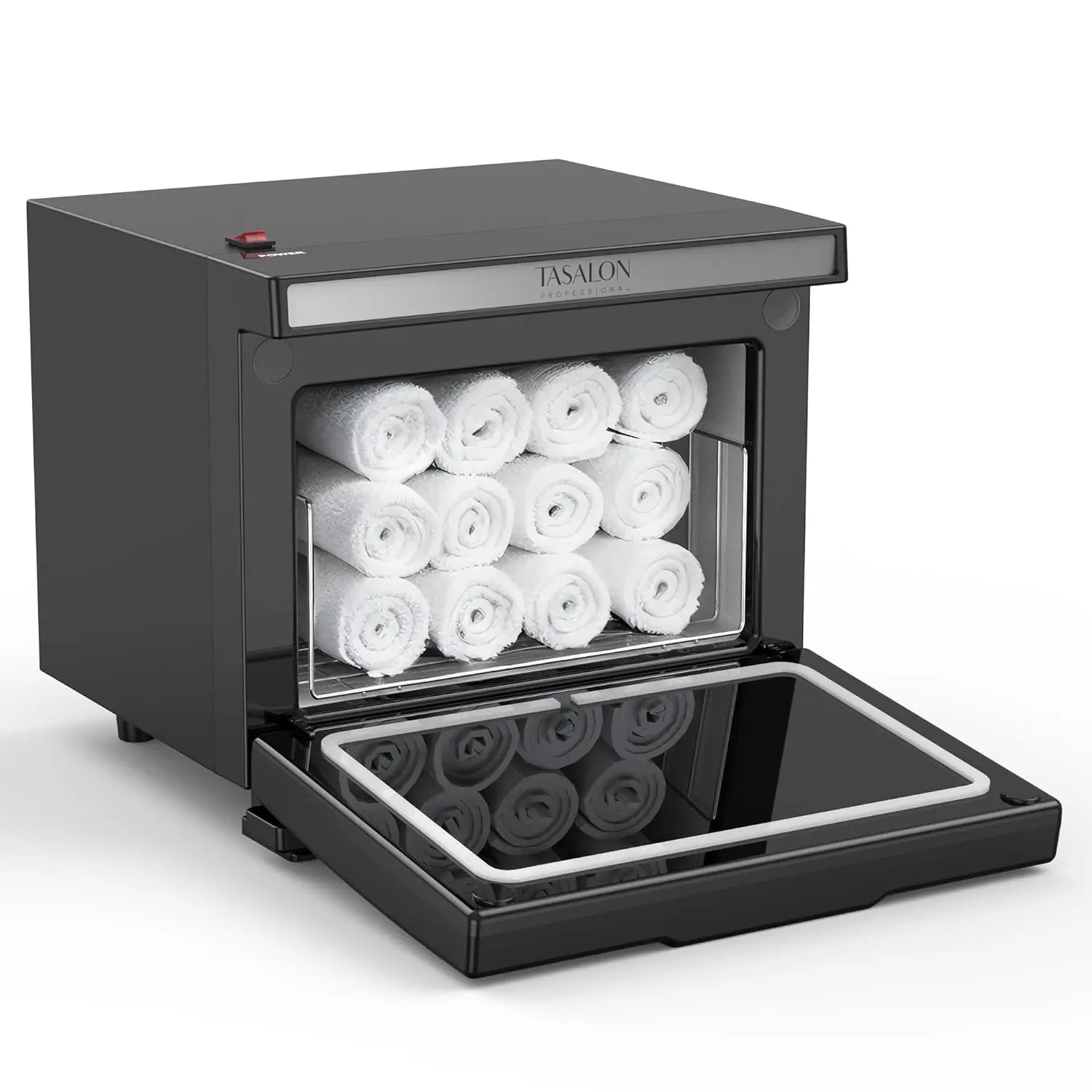 

8L Towel Warmer Hot Cabinet Box, Aluminum Inner Chamber, Removable Tray, Fast Heating for Beauty Spa Salon Massage - Bla