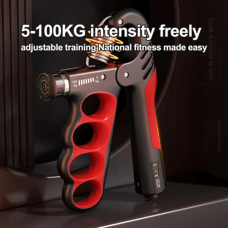 5-100kg Adjustable Hand Grip Strengthener Hand Grip Trainer With Counter Wrist Forearm And Hand Exerciser For Muscle Building