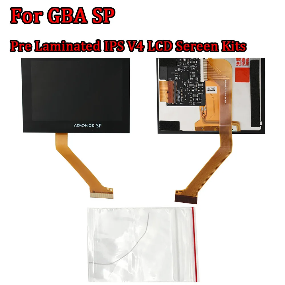 

Pre Laminated IPS V4 LCD Screen Kits for GameBoy Advance SP GBASP High Brightness Backlit V4 IPS LCD Screen Dedicated for GBA SP