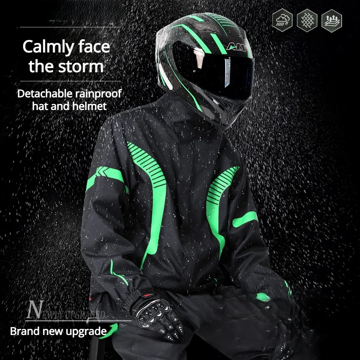 

2026 New Model Motorcycle Raincoat Suit Raincoat Set For Motorcycle Riding Clothing Against Heavy Rain Reflective Raincoat