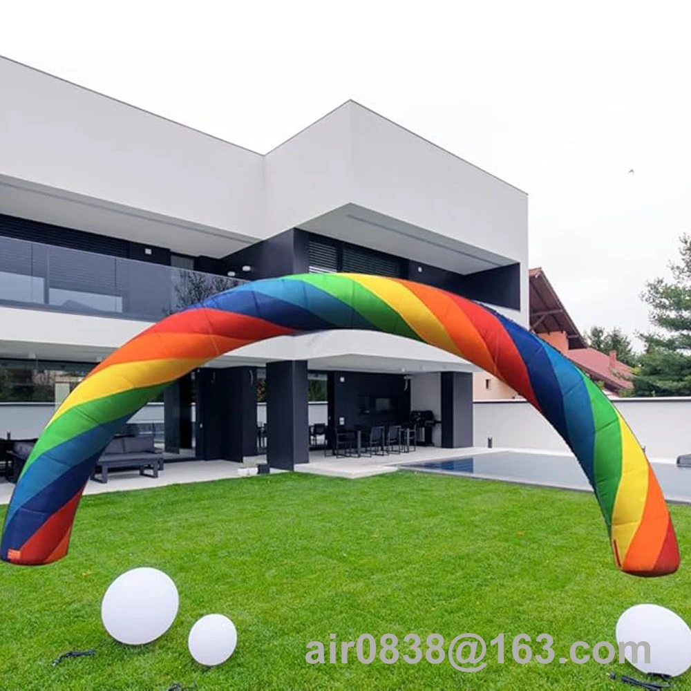 Custom Inflatable Rainbow Arch Balloon Colorful Advertising Birthday Archway Welcome Gate For Outdoor Party Event Decoration