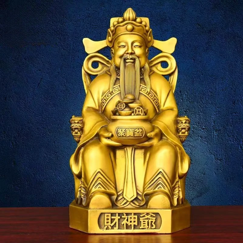 

Медный Бог богатства, украшения, горшок из бронзовой фигуры, статуя, домашний декор, скульптуры для офисного стола