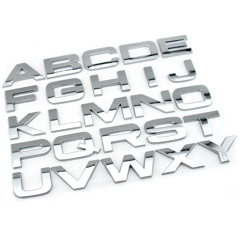 DIY 3D 25mm Chrome Letters Numbers Customized Name Logo Vehicle Emblems Car Accessories for RANGE ROVER OVERFINCH KAHN BENZ BWM