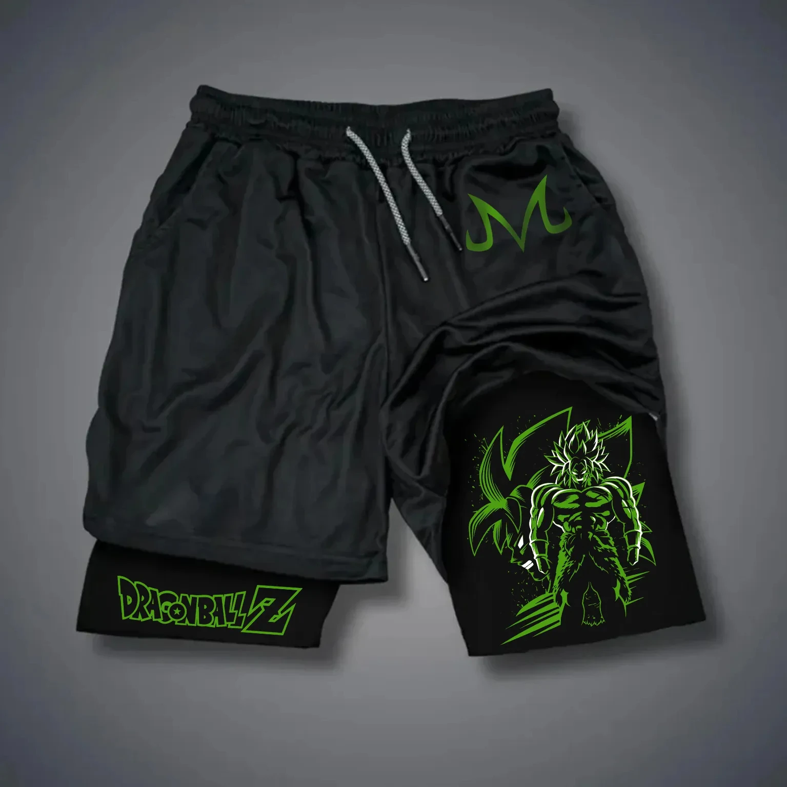 ドラゴンボールアニメグッズ ゴクウ ベジータ プリント スポーツ ダブルレイヤーショーツ 2025 アメリカン メンズ サマー ルーズ ブリーザブルパンツ